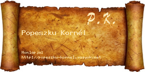 Popeszku Kornél névjegykártya
